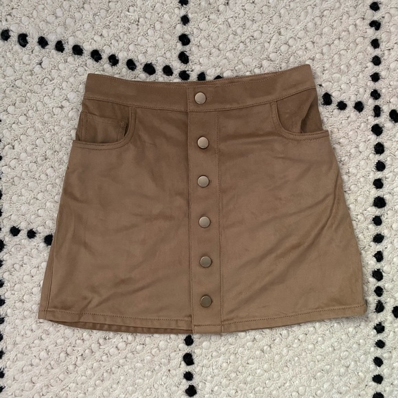 Faux Suede Mini Skirt - Picture 2 of 4
